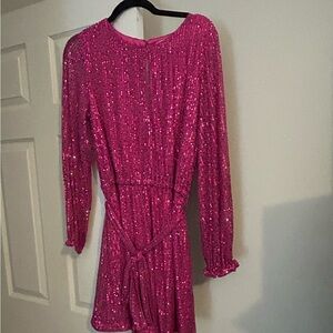 LDT hot pink sequin mini dress